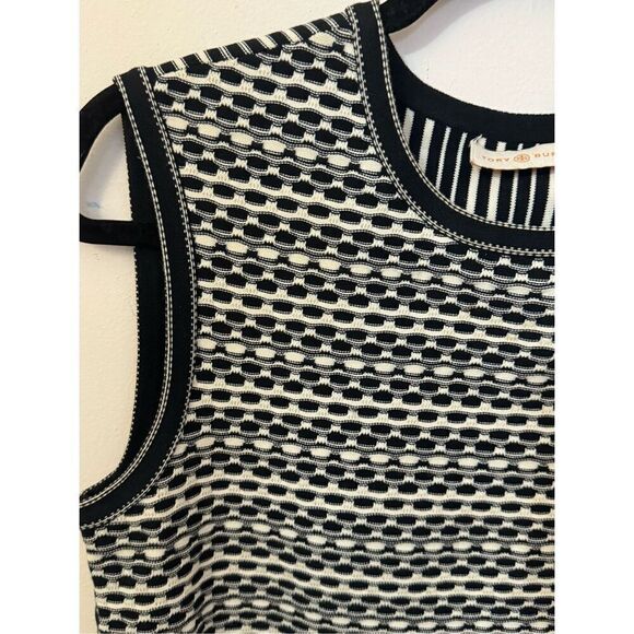 Tory Burch Black and White Knit Sweater Vest Top S - Picture 2 of 5